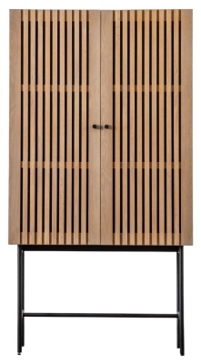 Product photograph of Clearance - Okayama Oak 2 Door Cocktail Cabinet - D517 from Choice Furniture Superstore