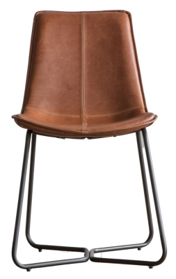 Clearance Hawking Brown Leather Dining Chair Sold In Pairs D526
