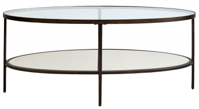 Clearance Hudson Glass Top Coffee Table With Brass Trim Fss14937