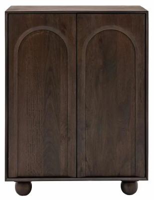 Product photograph of Arc Walnut Mango Wood 2 Door Cupboard from Choice Furniture Superstore