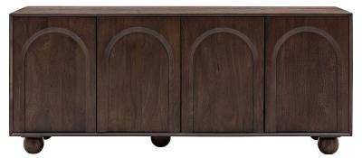 Product photograph of Arc Walnut Mango Wood 4 Door Sideboard from Choice Furniture Superstore