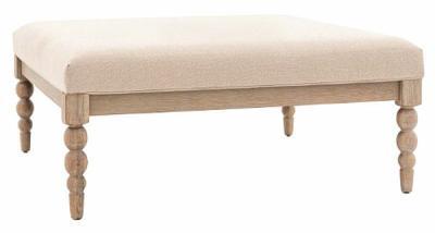 Gallery Artisan Upholstered Ottoman Coffee Table With Bobbin Legs