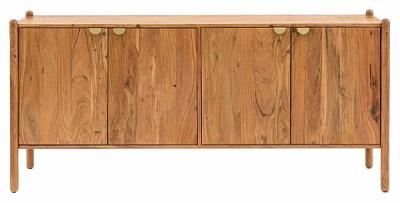 Cannes Natural Acacia 4 Door Sideboard