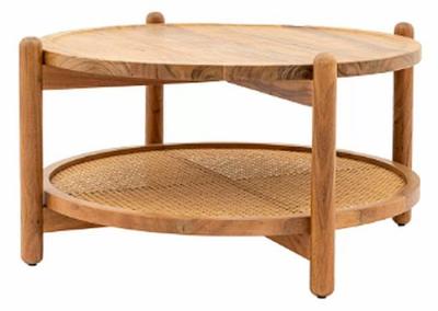 Product photograph of Cannes Natural Acacia Round Coffee Table from Choice Furniture Superstore
