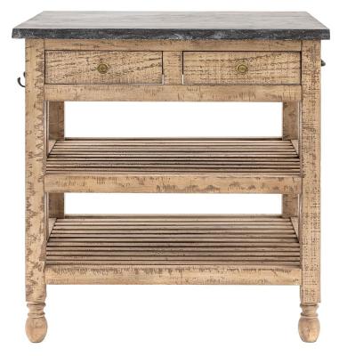 Product photograph of Vancouver Natural 2 Drawer Kitchen Island from Choice Furniture Superstore