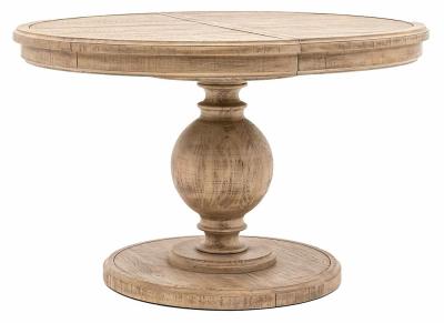 Product photograph of Vancouver Natural Round 4 Seater Extending Dining Table from Choice Furniture Superstore