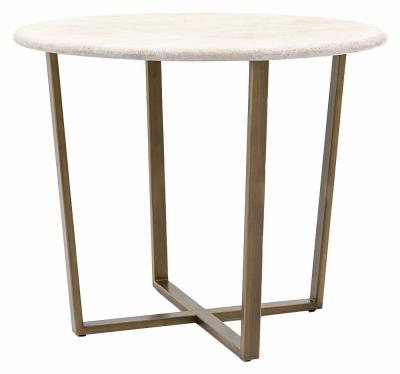 Product photograph of Moderna Travertine Stone Top 2 Seater Round Dining Table from Choice Furniture Superstore