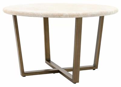 Product photograph of Moderna Travertine Stone Top Round Coffee Table from Choice Furniture Superstore