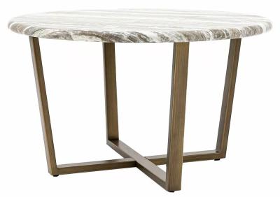 Lusso Green Faux Marble Top Round Coffee Table