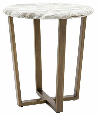 Lucien Green Faux Marble Top Side Table
