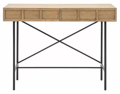 Product photograph of Panelled Grey Washed 2 Drawer Console Table from Choice Furniture Superstore