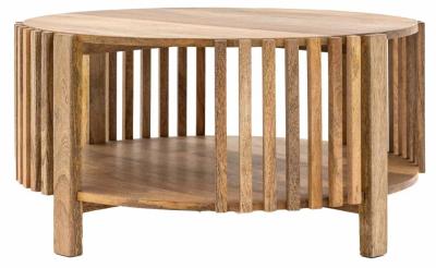 Voss Natural Mango Wood Round Coffee Table