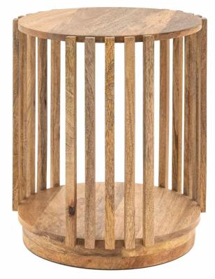 Product photograph of Voss Mango Wood Round Side Table from Choice Furniture Superstore