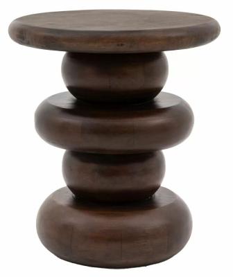 Product photograph of Seville Dark Mango Wood Round Side Table from Choice Furniture Superstore