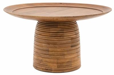 Product photograph of Belmonte Natural Mango Wood Round Coffee Table from Choice Furniture Superstore