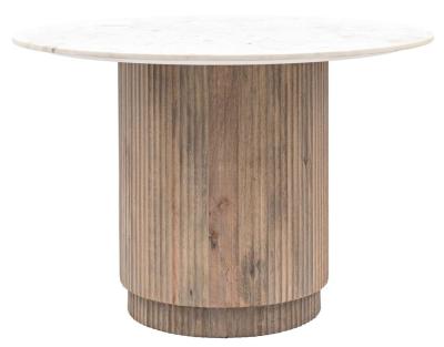 Product photograph of Marmo White Marble Top And Mango Wood 2 Seater Round Dining Table from Choice Furniture Superstore