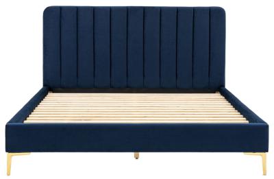 Kensington 4ft 6in Double Fabric Bed Comes In Indigo Blue And Latte Options