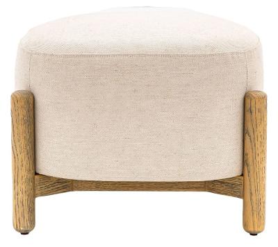 Tindon Footstool Come In Natural Fabric And Vintage Brown Leather Options