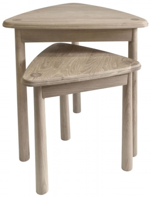 Product photograph of Armagh Oak Nest Of 2 Tables from Choice Furniture Superstore