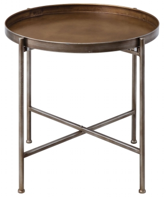 Product photograph of Lenox Copper Tray Table from Choice Furniture Superstore