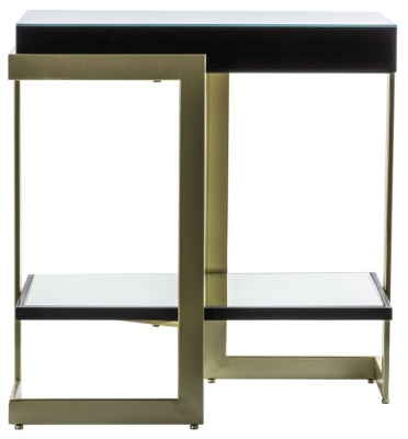 Product photograph of Pineville Black Glass Side Table from Choice Furniture Superstore