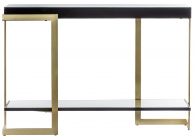 Product photograph of Pineville Black Glass Console Table from Choice Furniture Superstore