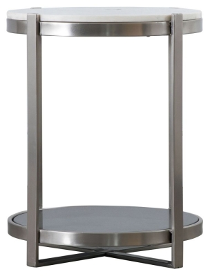 Product photograph of Dibble White Marble Side Table With Metal Base from Choice Furniture Superstore