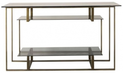Product photograph of Thornton Bronze And Glass Geometric Console Table from Choice Furniture Superstore