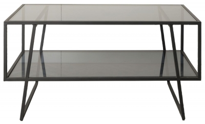 Product photograph of Pollard Black And Glass Coffee Table from Choice Furniture Superstore