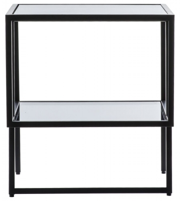 Product photograph of Pollard Black And Glass Side Table from Choice Furniture Superstore