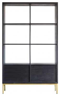Product photograph of Ripple Mango Wood 2 Door Open Display Unit from Choice Furniture Superstore