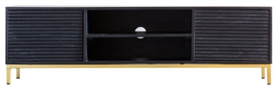 Product photograph of Ripple Mango Wood Media Unit from Choice Furniture Superstore