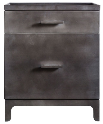 Ottinge Grey Metal 2 Drawer Side Table