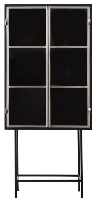 Product photograph of Kilkenny Black Iron And Glass Drinks Cabinet from Choice Furniture Superstore