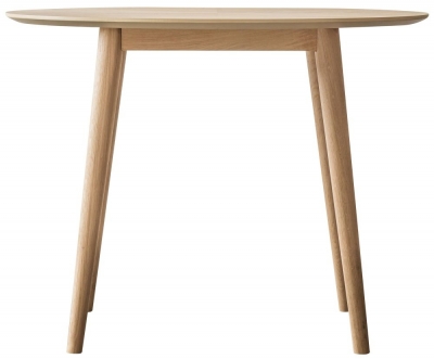 Product photograph of Milano Chevron Oak Round Dining Table - 2 Seater from Choice Furniture Superstore