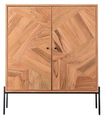 Product photograph of Oklahoma Acacia Wood Drinks Cabinet - 2 Doors from Choice Furniture Superstore