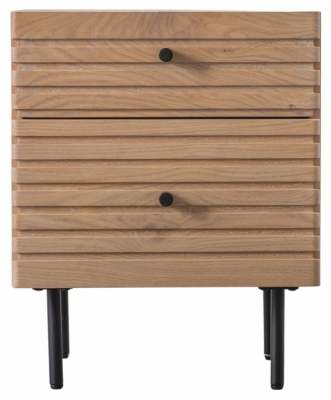 Product photograph of Floriston Oak 2 Drawer Bedside Table from Choice Furniture Superstore