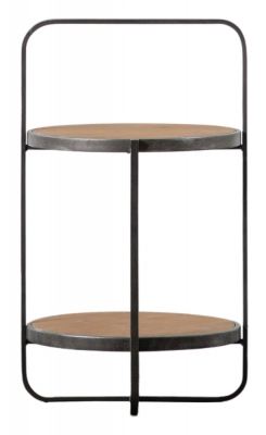 Product photograph of Daykin Wood And Metal Side Table - Comes In Oak And Black Options from Choice Furniture Superstore