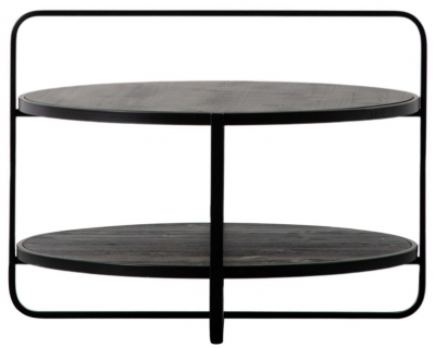 Product photograph of Dunley Black Round Coffee Table from Choice Furniture Superstore