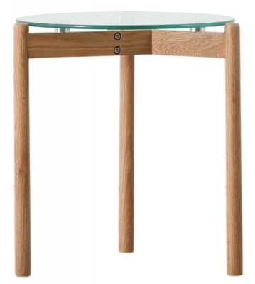 Product photograph of Mastic Oak And Glass Side Table - Comes In Natural Oak And Black Oak Options from Choice Furniture Superstore