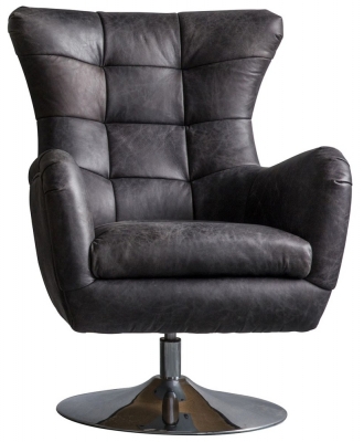 Product photograph of Bristol Antique Ebony Swivel Chair from Choice Furniture Superstore