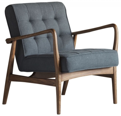 Humber Armchair - Comes in Dark Grey Linen and Vintage Brown Leather Options