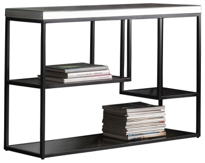 Product photograph of Pippard Black And Mirrored Console Table from Choice Furniture Superstore