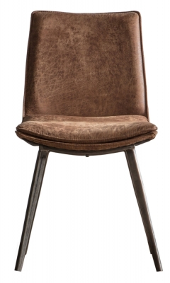 Product photograph of Bath Brown Faux Leather Dining Chair Sold In Pairs from Choice Furniture Superstore