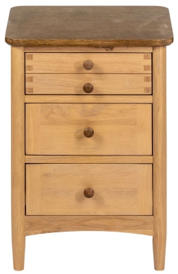 Product photograph of Grace Natural Oak 3 Drawer Bedside Cabinet from Choice Furniture Superstore