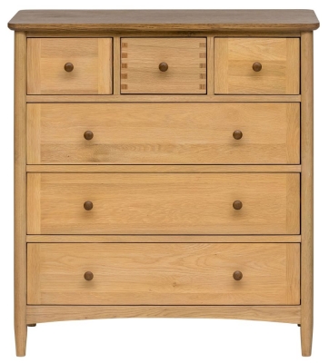 Product photograph of Grace Natural Oak 3 Over 3 Drawer Chest from Choice Furniture Superstore