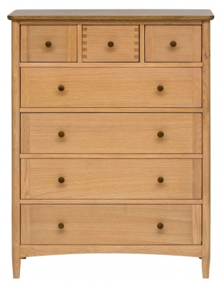 Product photograph of Grace Natural Oak 3 Over 4 Drawer Chest from Choice Furniture Superstore