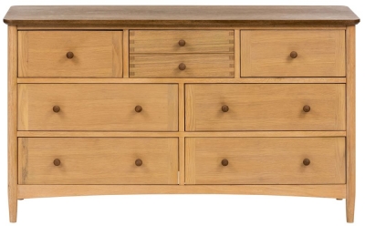 Product photograph of Grace Natural Oak 3 Over 4 Drawer Wide Chest from Choice Furniture Superstore