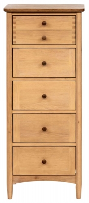 Product photograph of Grace Natural Oak 5 Drawer Chest from Choice Furniture Superstore