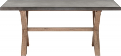 Product photograph of Pimlico Acacia Wood And Concrete Top 180cm X Leg Dining Table from Choice Furniture Superstore